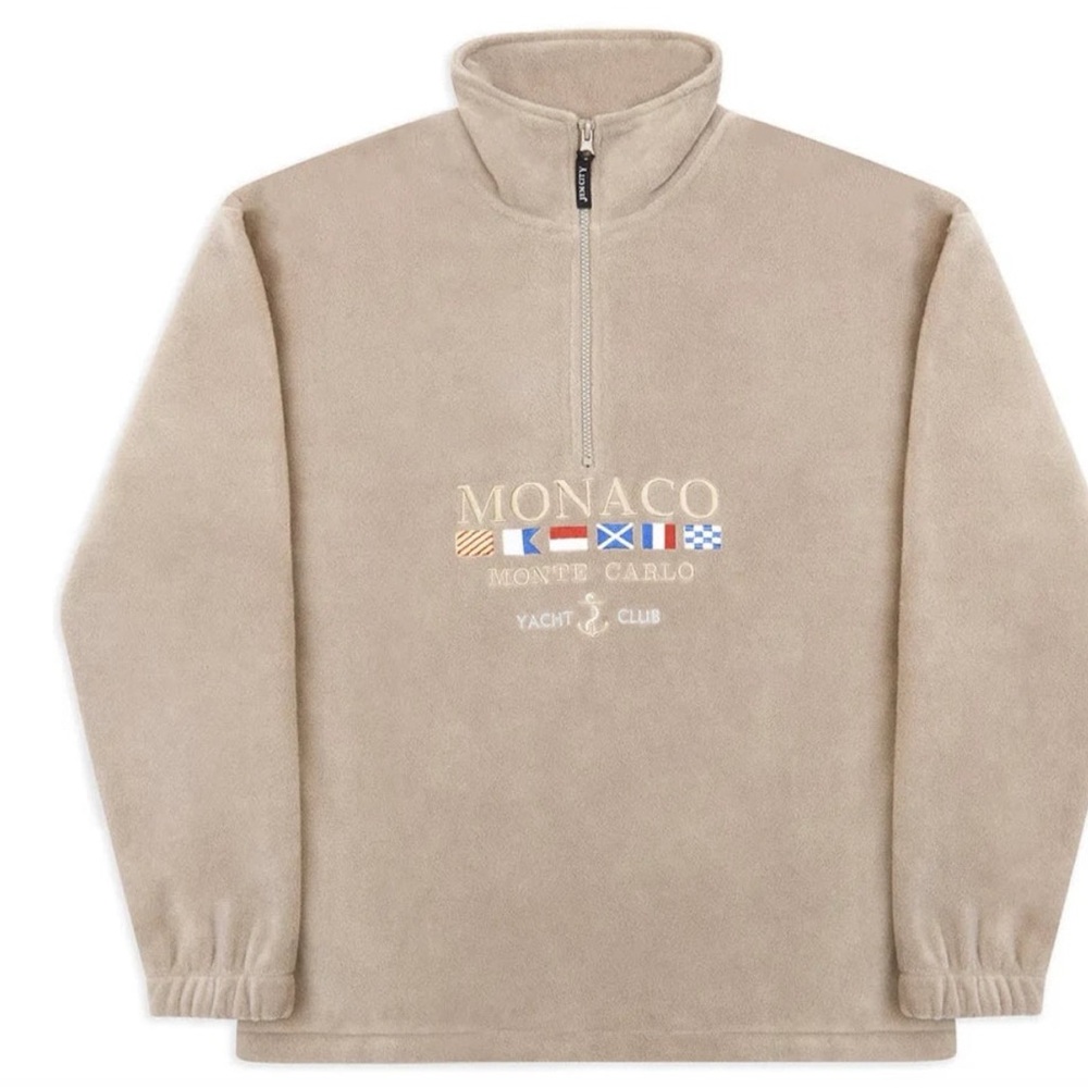 Tan Zip Up fleece with Ribbed Cuffs